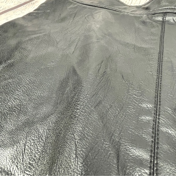 REWASH black faux vegan leather A-line mini skirt, size M - Picture 4 of 10